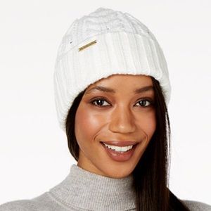 Michael Kors White Cuff Beanie